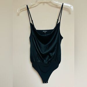Express Black Satin Bodysuit